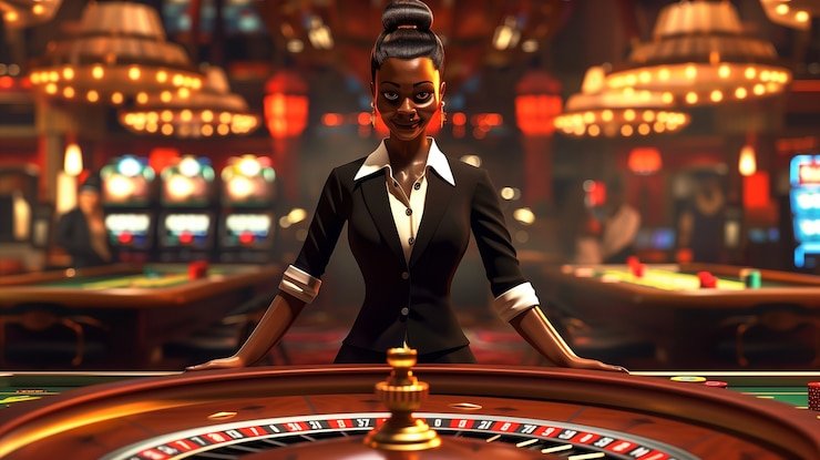 Roulette wheel spin captured mid-action with bet slip visible